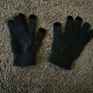 Men's Black Knit Gloves